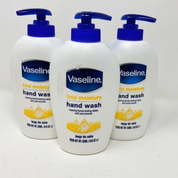3 Vaseline Total Moisture Hand Soap Wash Pump - Picture 1 of 5